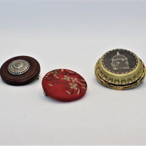 Three Button Brooches Lot Handmade Scatter Pins